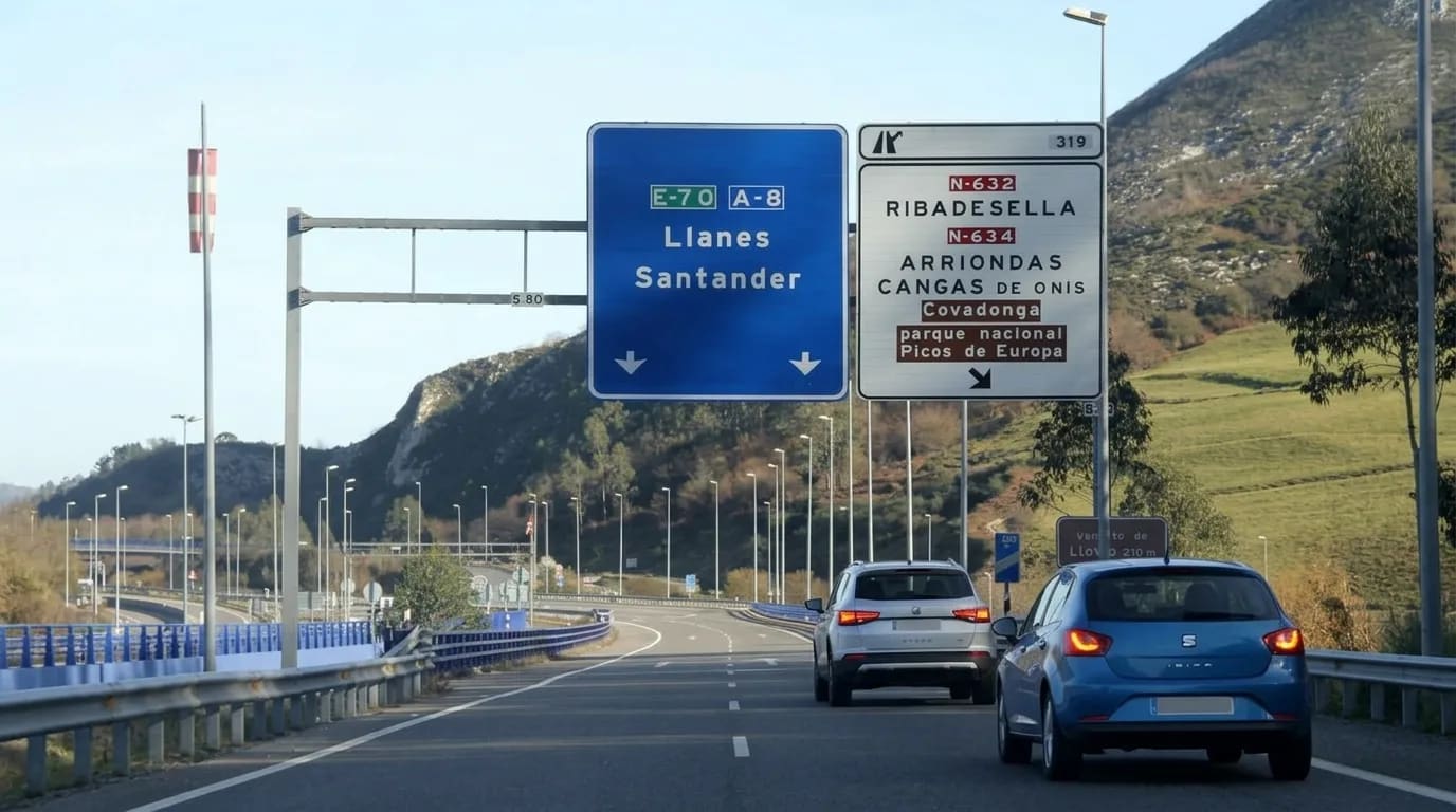 Ruta en coche desde Gijón a Arriondas por la A-8 para hacer el descenso del Sella